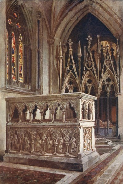 El Santuario de Cantilupe (litografía en color) de Ernest William Haslehust