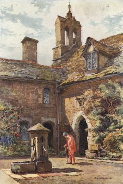 El Hospital Coningsby, o Red Coat (litografía en color) de Ernest William Haslehust