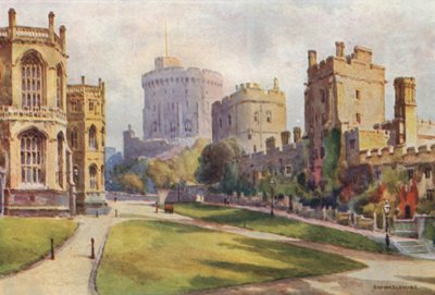 The Lower Ward, Windsor Castle (litografía en color) de Ernest William Haslehust