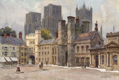 The Market Place, Wells (litografía en color) de Ernest William Haslehust