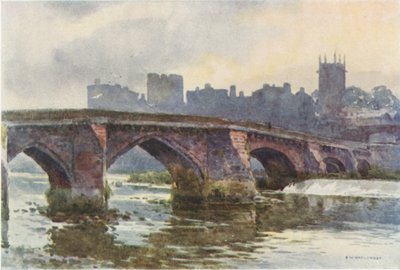 El viejo puente de Dee (litografía en color) de Ernest William Haslehust