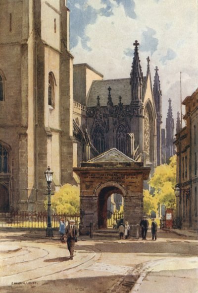 The Old Well House, and Parish Church, Leamington (litografía en color) de Ernest William Haslehust