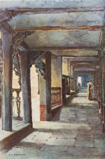 The Rows, Watergate Street (litografía en color) de Ernest William Haslehust