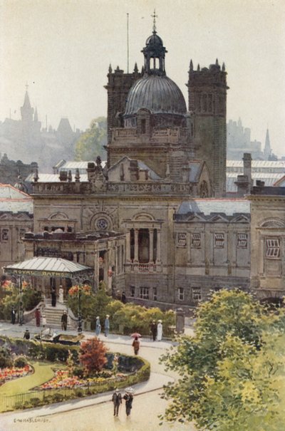The Royal Baths, Harrogate (litografía en color) de Ernest William Haslehust