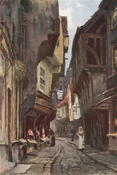 The Shambles (litografía en color) de Ernest William Haslehust