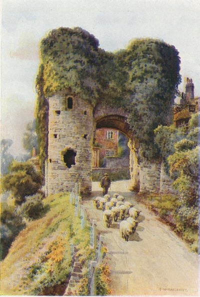 The Strand Gate, Winchelsea (litografía en color) de Ernest William Haslehust