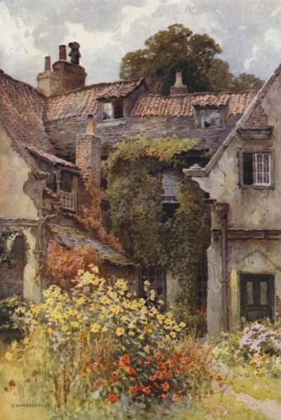 Thorp Prebendal House, Ripon (litografía en color) de Ernest William Haslehust