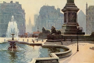 Trafalgar Square (litografía en color) de Ernest William Haslehust