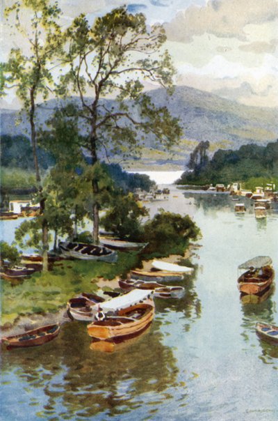 Vista desde el puente de Balloch (litografía en color) de Ernest William Haslehust