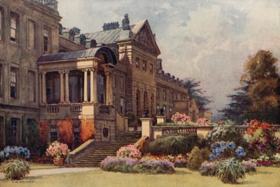 Abadía de Welbeck (litografía en color) de Ernest William Haslehust