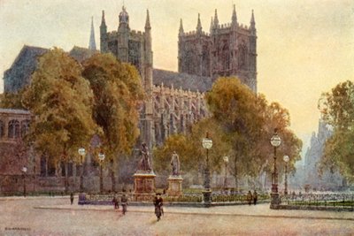 Abadía de Westminster (litografía en color) de Ernest William Haslehust