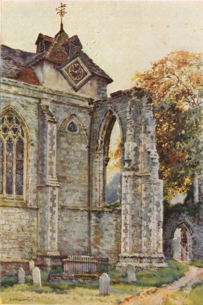 Iglesia de Winchelsea (litografía en color) de Ernest William Haslehust