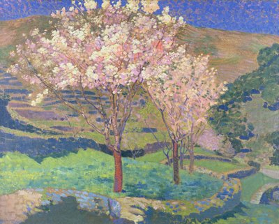Árboles en flor con terrazas de Ernest Yarrow Jones