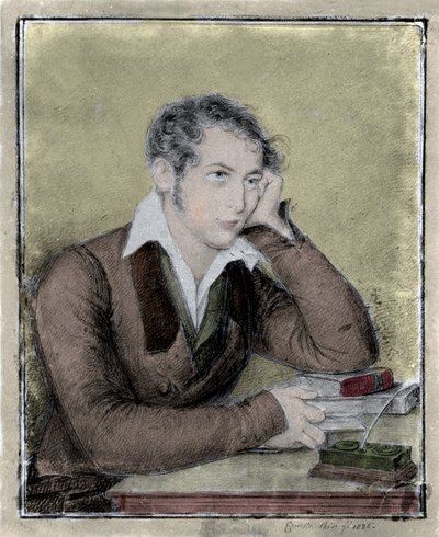 Risorgimento: retrato del patriota, filósofo y pensador político Carlo Cattaneo (1801-1869) dibujo de Ernesta Bisi de Ernesta Legnani