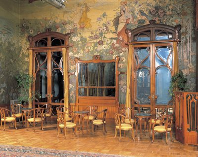 Interiores del salón de un gran hotel, Villa Igea, Palermo, Sicilia, Italia de Ernesto Basile
