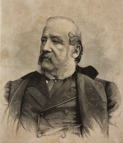 Retrato de Gerolamo Induno (1825-1890), pintor italiano, grabado de Ernesto Mancastropa a partir de una fotografía de Guigoni y Bossi, de L