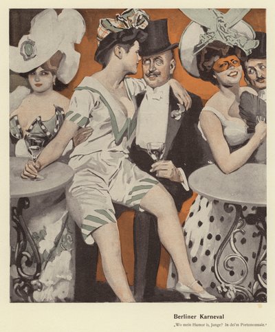 Carnaval de Berlín (litografia en color) de Ernst (after) Heilemann