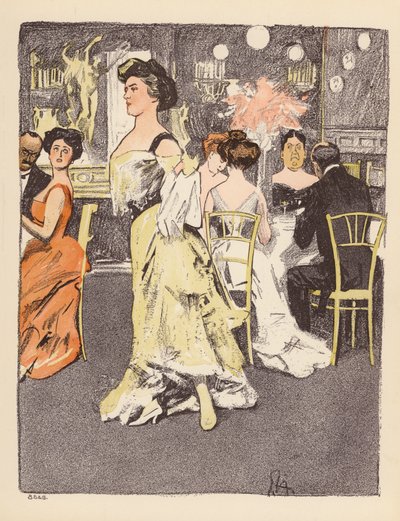 Ilustración para el Berliner Balle von Rideamus (litografía en color) de Ernst (after) Heilemann