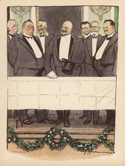 Ilustración para el Berliner Balle von Rideamus (litografía en color) de Ernst (after) Heilemann