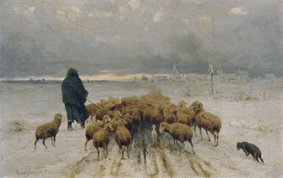 Rebaño de ovejas que regresa de Ernst Adolph Meissner
