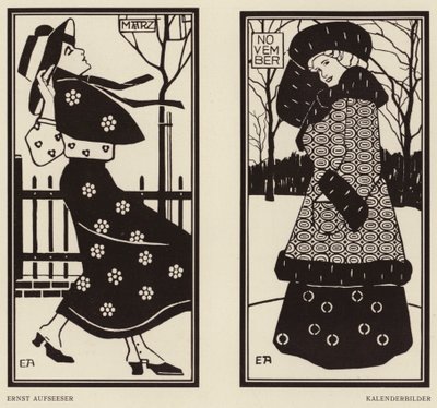 Cuadros de calendario (litografía) de Ernst Aufseeser