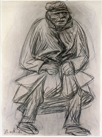 Figura de un mendigo. Dibujo de Ernst Barlach (1870-1938). Museo de Arte Moderno de Nueva York de Ernst Barlach