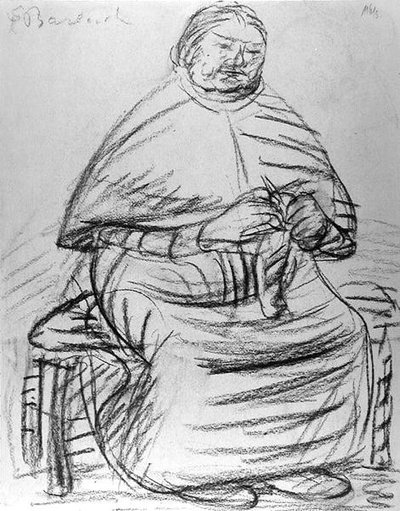 Anciana tejiendo de Ernst Barlach