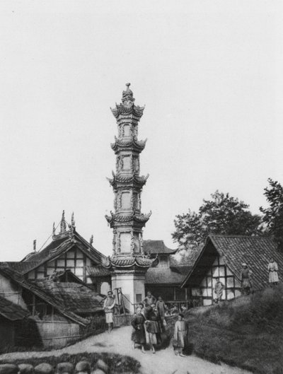 Kiungchou, Szechuan, Pueblo (foto b/n) de Ernst Boerschmann
