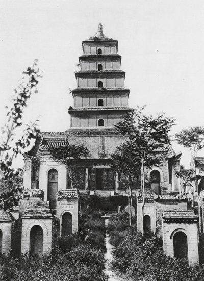 Sianfu, Ta yen ta, Shensi, Gran Pagoda del Ganso Salvaje (foto en blanco y negro) de Ernst Boerschmann