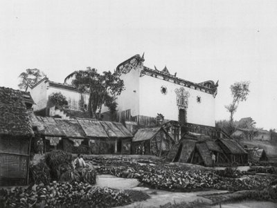 Wanhien, Huan hou kung, Szechuan, Templo Conmemorativo del General Chang Fei en la ribera alta del Yangtsé (foto b/n) de Ernst Boerschmann