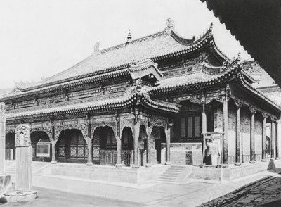 Wu tai shan, Hien tung sze, Shansi, Gran Sala de Oración (foto en blanco y negro) de Ernst Boerschmann