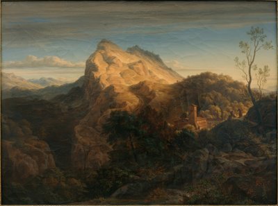 Paisaje vespertino en Olevano de Ernst Fries