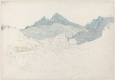 Berchtesgaden con el Pico Watzmann en la Distancia de Ernst Fries