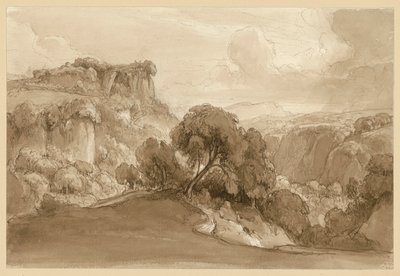 Paisaje montañoso italiano cubierto de bosques de Ernst Fries