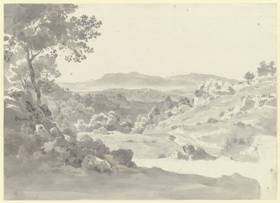 Vista de Olevano con los montes Volscos de Ernst Fries