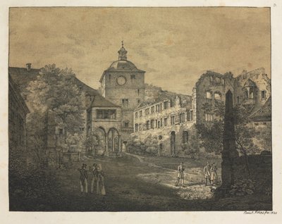 Seis vistas del castillo de Heidelberg: Castle Terrace de Ernst Fries