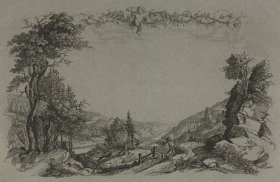 Seis vistas del castillo de Heidelberg: portada, escena de caza de Ernst Fries