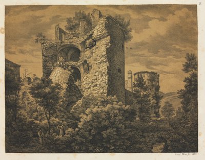 Seis vistas del castillo de Heidelberg: Torre de Ernst Fries