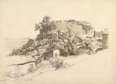 Paisaje Romano cerca de Rocca di Papa, 1866 de Ernst Furchtegott Mohn