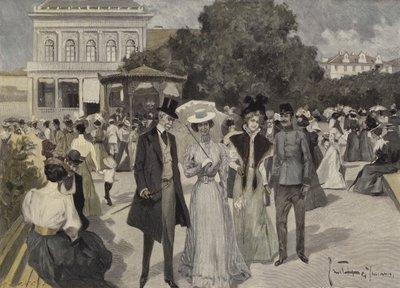 Frente al Pabellón de Música en Franzensbad de Ernst Heilemann