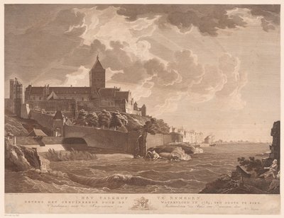 Vista del Valkhof en Nijmegen El Valkhof en Nijmegen, junto al arruinado por la inundación de 1784, al este (título sobre el objeto) de Ernst Karl Gottlieb Thelott