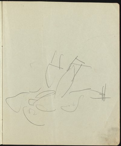 Bailarines y artistas, página de un cuaderno de bocetos, c. 1911 de Ernst Ludwig Kirchner