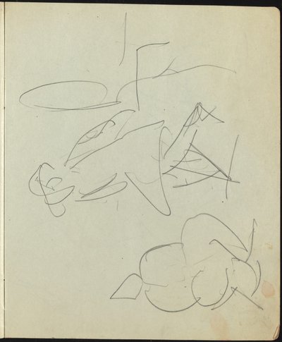 Bailarines y artistas Página de un cuaderno de bocetos, c. 1911 de Ernst Ludwig Kirchner