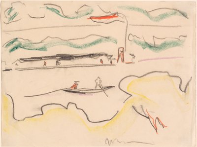 Paisaje del Elba cerca de Dresde de Ernst Ludwig Kirchner