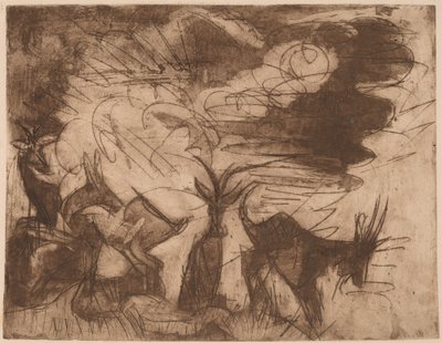 Cabras y nubes, 1919 de Ernst Ludwig Kirchner