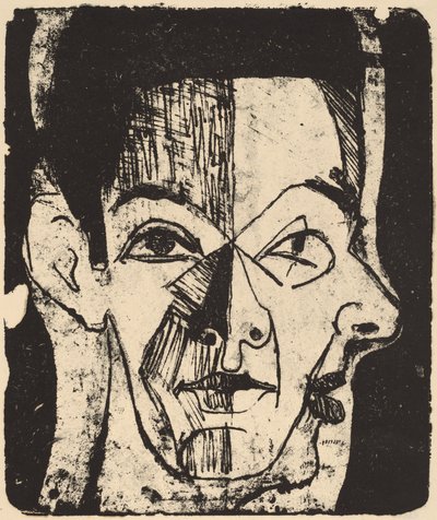 Estudio de cabeza de Ernst Ludwig Kirchner
