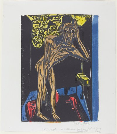 La maravillosa historia de Peter Schlemihl: Schlemihl en la soledad de la habitación... de Ernst Ludwig Kirchner