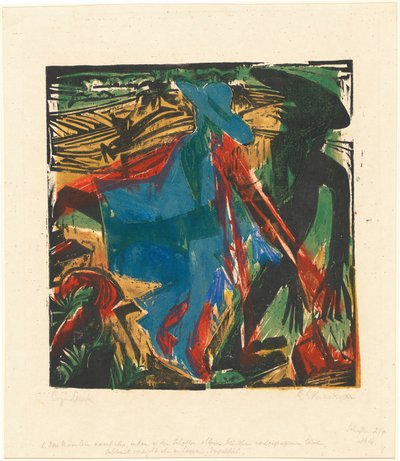 La maravillosa historia de Peter Schlemihl: Encuentro de Schlemihl con la sombra..., 1915 de Ernst Ludwig Kirchner
