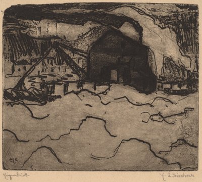 Dragadores de Arena en el Elba de Ernst Ludwig Kirchner