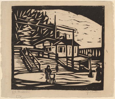 Cobertizo en la orilla del Elba, 1906 de Ernst Ludwig Kirchner